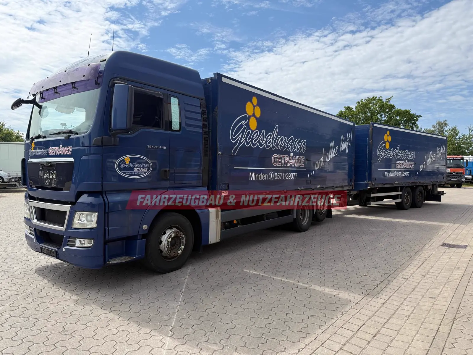 MAN TGA mit Kofferaufbau/Getränkeaufbau + Anhänger