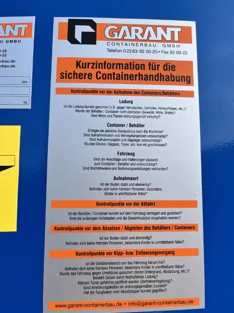 Andere Abrollcontainer neu, 37 m³, 7 m. Garant 15 to